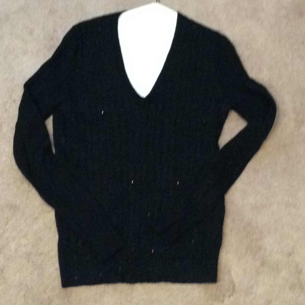 Ann Taylor Women’s Black cable sparkling sweater